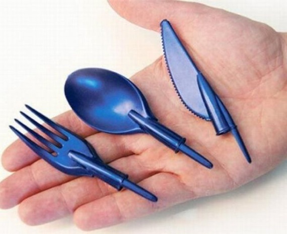 These pen cap utensils make sure lunch at the desk always includes proper utensils