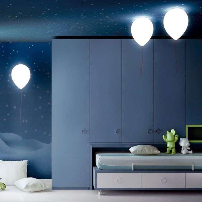 Lights that look like balloons add a bit of ambiance to any room