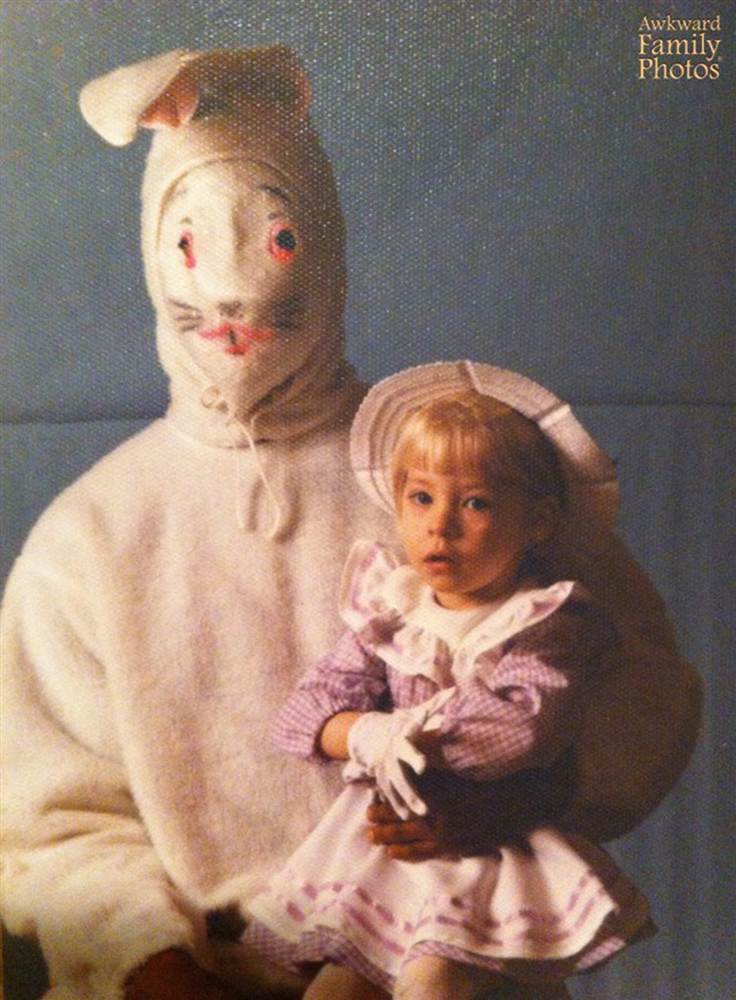 scary easter bunny - Awkward Family Photos