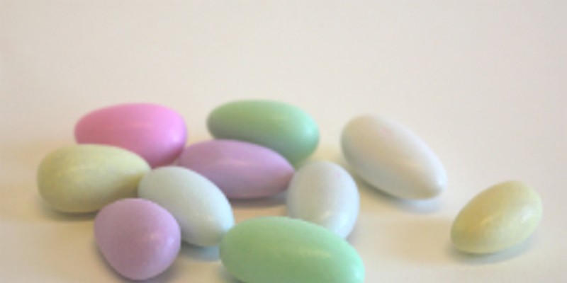 And these hard candy covered almonds- your pastel color doesn't make it better