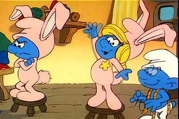 Watching the Smurf's special (and Snoopy, Garfield, and Peter Cottontail)