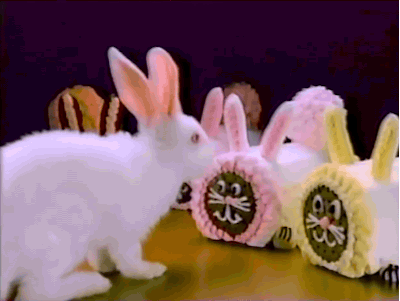 Seeing the Cadbury bunny "bok-bok-bok" and giggling