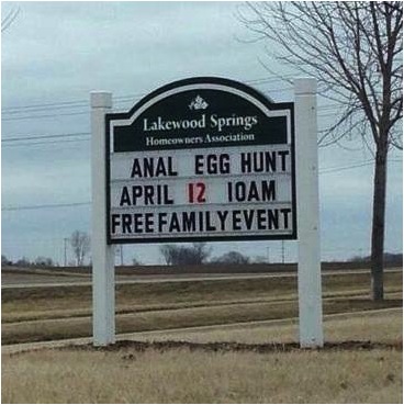 A mistake? Or is this church embracing the Adult Easter humor?