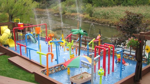 This kid has a personal splash pad