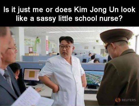 kim jong un nhs meme - Is it just me or does Kim Jong Un look a sassy little school nurse? Reuters