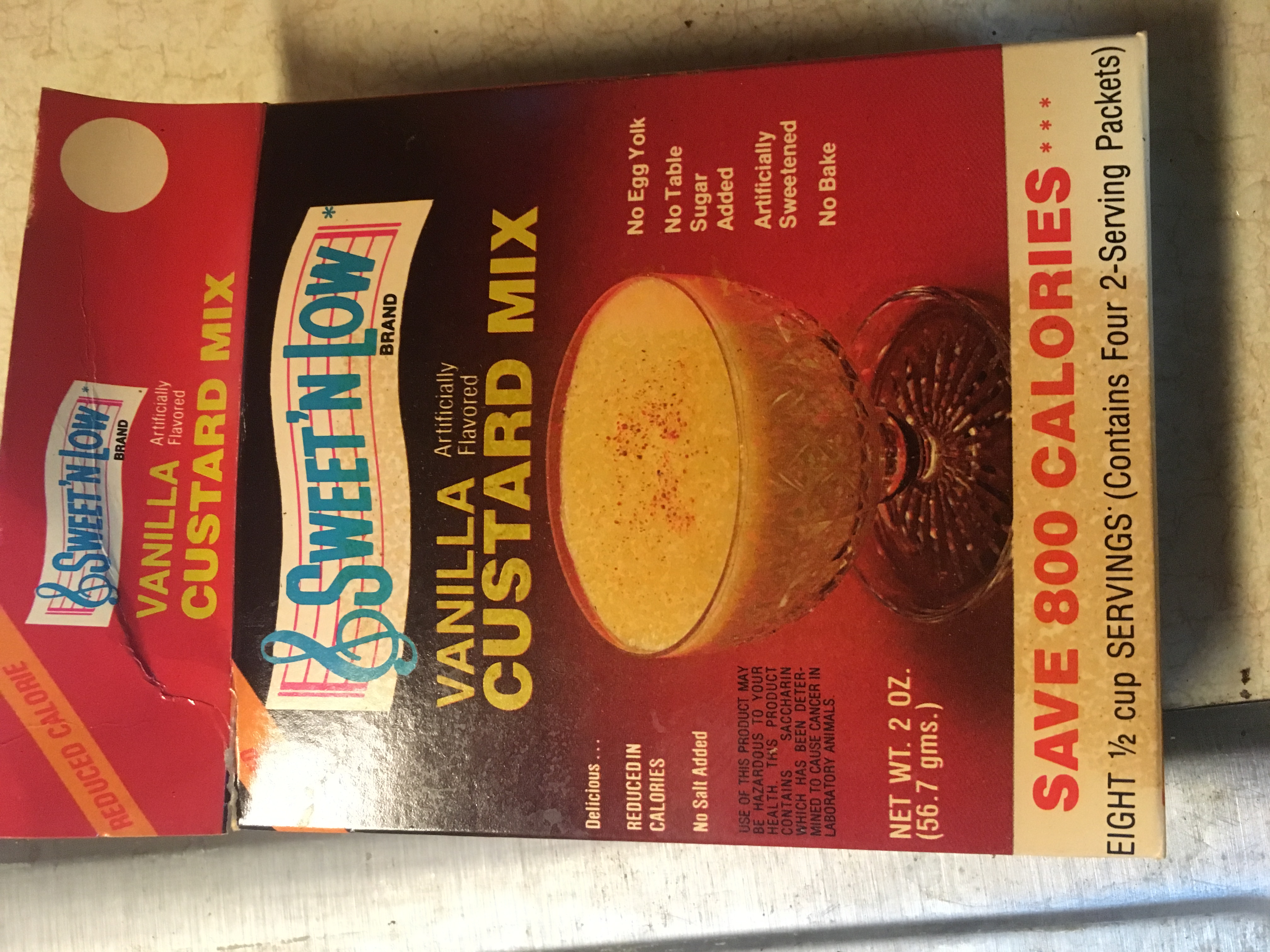 Reduceo Calorie Sweet'N Low Brand Vanilla Custard Mix Sweet'N Low Brand Vanilla Artificially Custard Mix Delicious Reducedin Calories No Salt Added No Egg Yolk No Table Sugar Added Artificially Sweetened No Bake Health Product Contains Acharin Which Has…