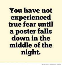 happiness - You have not experienced true fear until a poster falls down in the middle of the night.