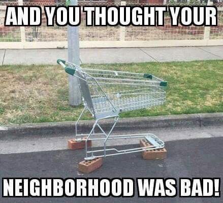 shopping cart without wheels - And You Thought Your Neighborhood Was Bad!