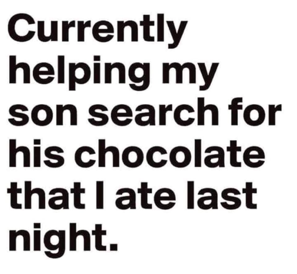funny pictures - your my perfect - Currently helping my son search for his chocolate that I ate last night.