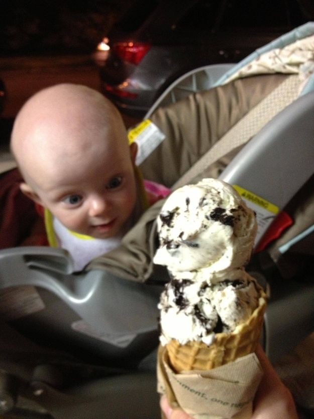 baby sees ice cream for the first time