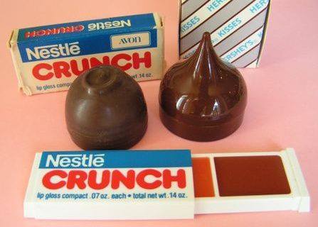 roll on lipgloss 1970s - Her Hers Asses Kisses Dos Ensen Nestle Avon Crunch Brshey'S os com Nestle Crunch Apgloss compact 07 oz. each total net wt. 14.02.