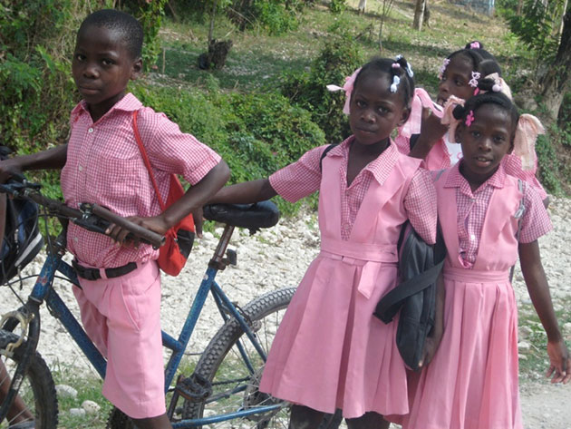 Haitian kids on the way to class
