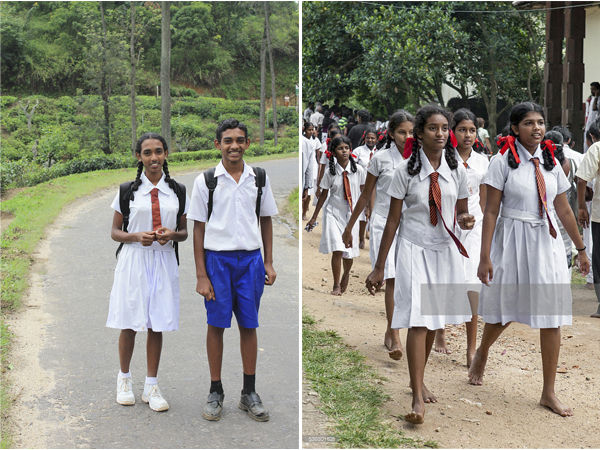 Sri Lanka kids have to keep their uniforms white!