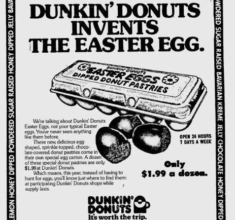 They created an easter donut once that sold in an egg carton.