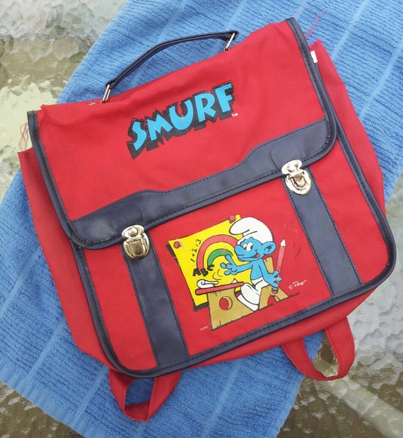 1980 school bags - Smurf Sc