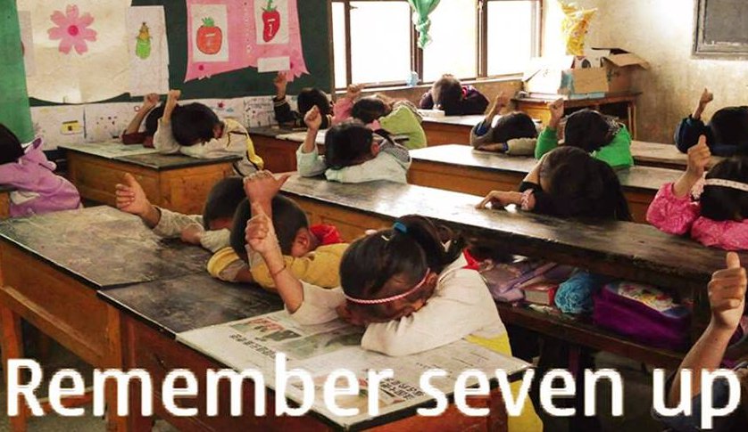 heads down 7 up - Remember seven up