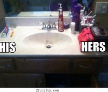bathroom man vs woman - His Hers