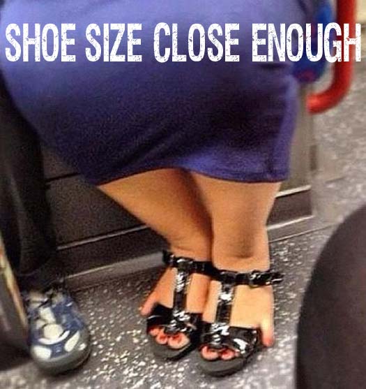 fat foot in small shoe - Shoe Size Close Enough