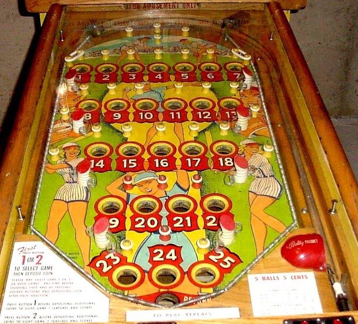 Wooden pinball games, when was the last time you saw an old beast like this? How cool! Wait, when was the last time you saw a pinball machine?