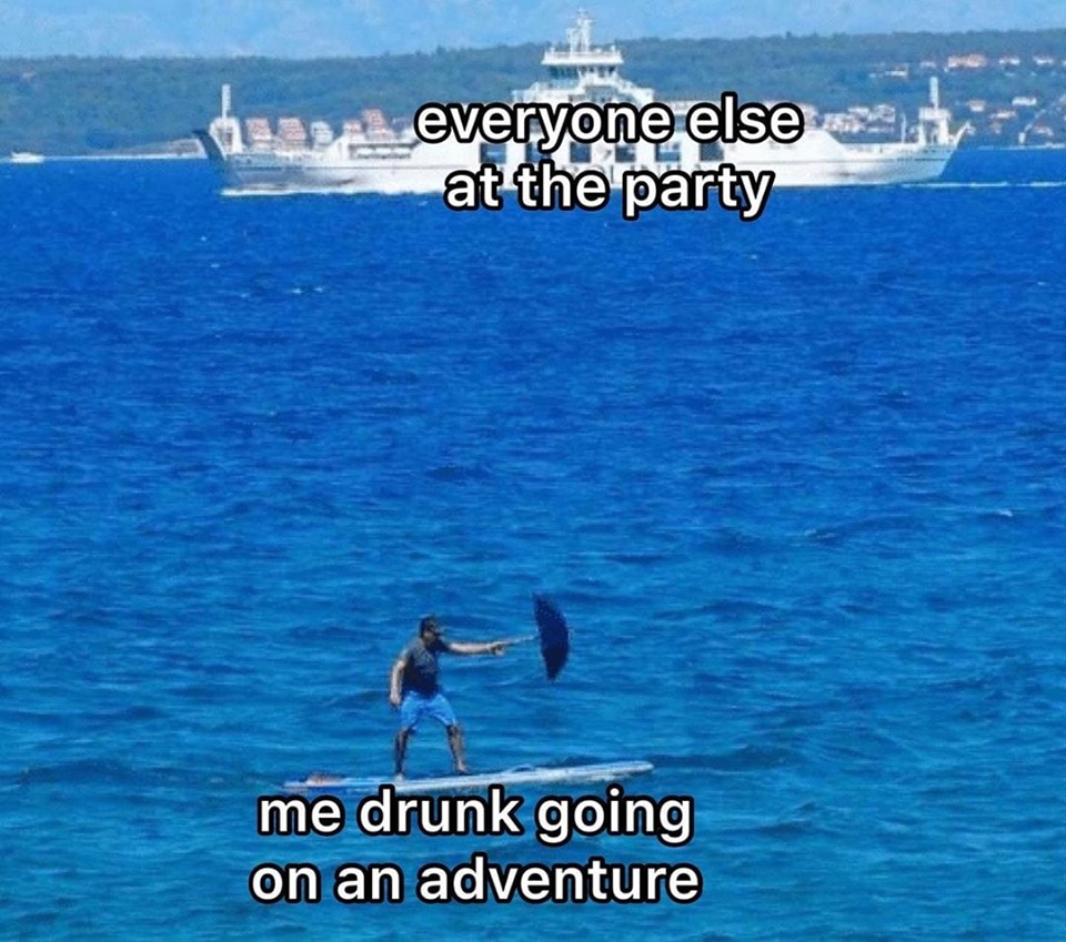 me everyone else at the party meme - asasa_everyone else party me drunk going on an adventure