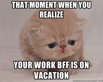 your best work friend isn t - That Moment When You Realize Your Work Bff Is On Vacation memegenerator.net