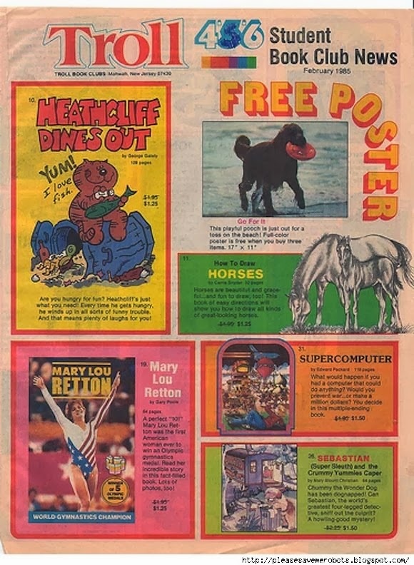 troll book club 1980s - Troll 450 Student Student Book Club News Trou Book Clues M E Heat Buff Dines Out by O Yum! I love sk. out for a Go Fot This playful pooch list oss on the beach er is true when yow 17" X 15 p the How To Draw Horses N Ronsarband To f