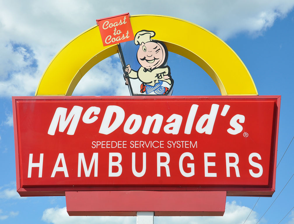 Before the current Ronald McDonald Mascot, Speedy was the mascot but he looked too much like the one used by alka selzer- not something a burger place wanted to remind people of