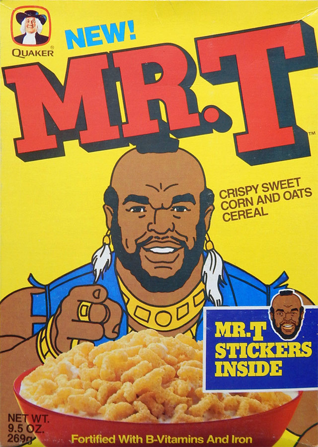 mr t cereal box - New! Quaker Mrt Crispy Sweet Corn And Oats Cereal Fdmrtu Vody Mr.T Stickers Inside Net Wt. 9.5 Oz. 2699 Fortified With BVitamins And Iron