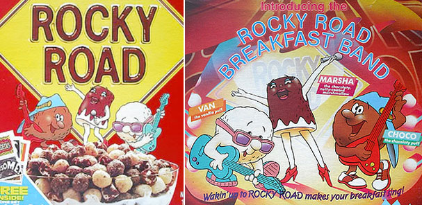 80's cereal boxes - Introducing the Ocky Rocky Road Ro Eakf Marsha Van Ree Wakinto Rocky Road makes your breakfasi sing