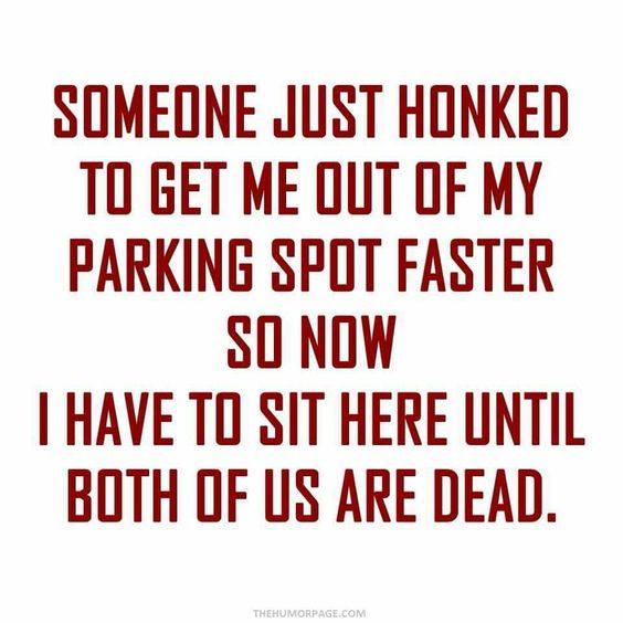 happiness - Someone Just Honked To Get Me Out Of My Parking Spot Faster So Now I Have To Sit Here Until Both Of Us Are Dead. Thehumorpage.Com