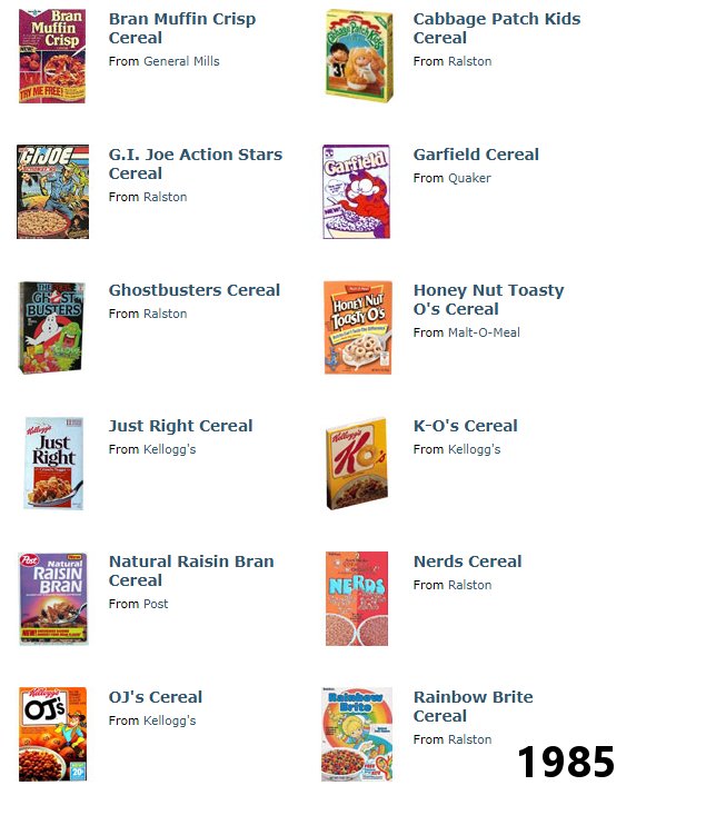 cabbage patch kids cereal - Bran Muffin 3 Crisp Bran Muffin Crisp Cereal From General Mills Cabbage Patch Kids Cereal From Ralston Hang G.I. Joe Action Stars Cereal From Ralston Garfield Cereal From Quaker Ghest Ghostbusters Cereal From Ralston Busters Ho