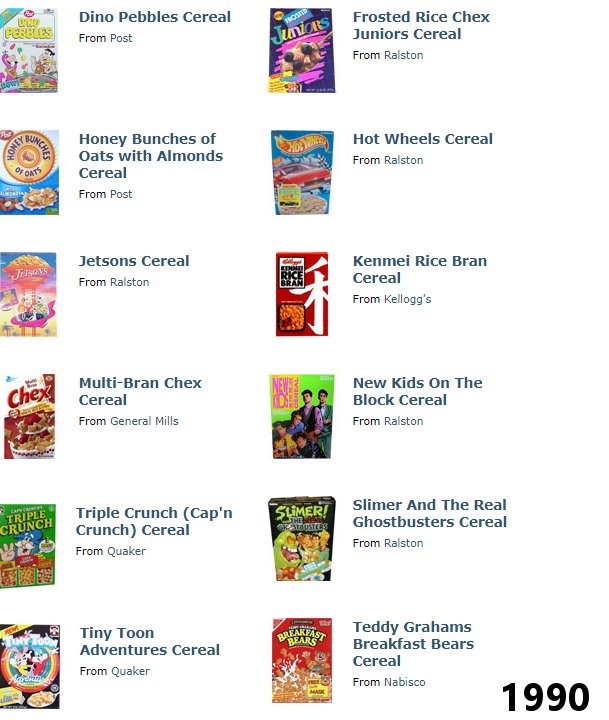 kids on the block cereal - Dino Pebbles Cereal From Post Cess Tanlon Frosted Rice Chex Juniors Cereal From Ralston Hot Wheels Cereal Honey Bunches of Oats with Almonds Cereal From Post From Ralston es Jetsons Cereal From Ralston Kenmei Rice Bran Cereal Fr
