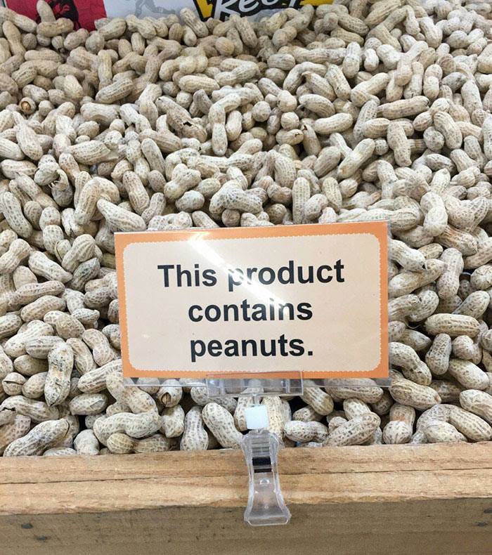 obvious signs - This product contains peanuts.