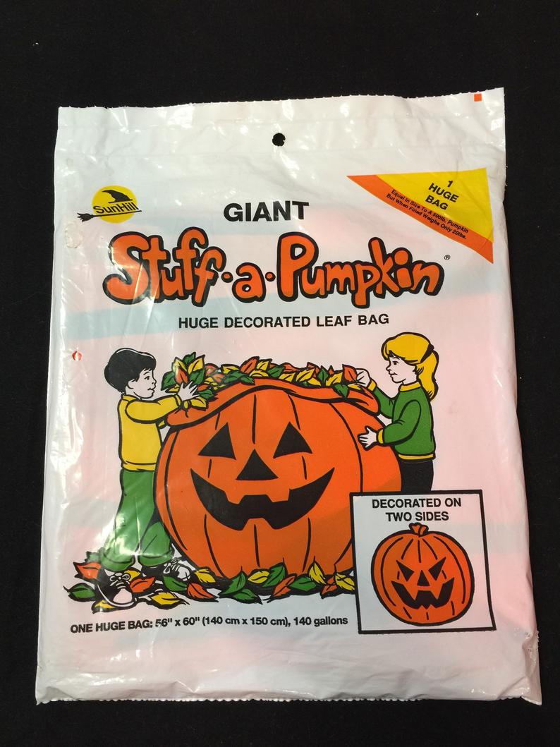 pumpkin - Huge Bag But When Filled Waighe Only 2016 que in Ste To Asool Pumpkin Giant Ittra Rumpen Huge Decorated Leaf Bag Decorated On Two Sides One Huge Bag 56" x 60" 140 cm x 150 cm, 140 gallons