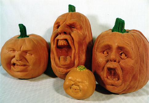 pumpkins with human faces