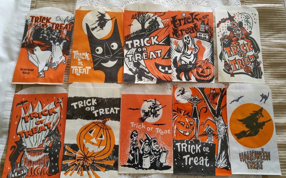 vintage halloween treat bags - Trick Ma Lock reach Ck Treat E Trick Treat Or Surprise Bag Ric wa Or Treat Trick or Treat Trickor 1 Treat.. Treat