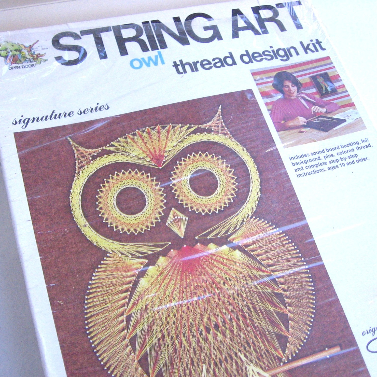 string art owl - Fax String Art Owl thread design kit signalare series includes sound ins, and complete phy. orig