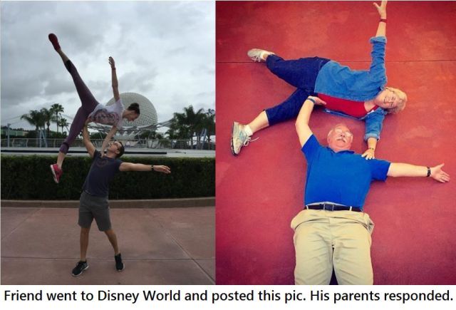 girlfriend disney world memes - Friend went to Disney World and posted this pic. His parents responded.