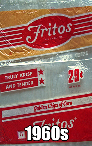 Fritos Reg. Uspai Oi! Chips Truly Krisp And Tender Golden Chips of Corn Muitos 1960S