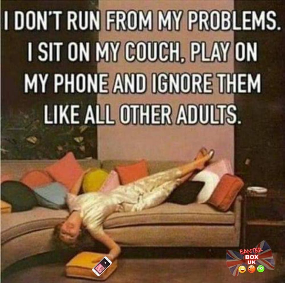 don t run from my problems - I Don'T Run From My Problems. I Sit On My Couch, Play On My Phone And Ignore Them All Other Adults. Banter Box Uk