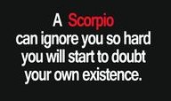 banner - A Scorpio can ignore you so hard you will start to doubt your own existence.
