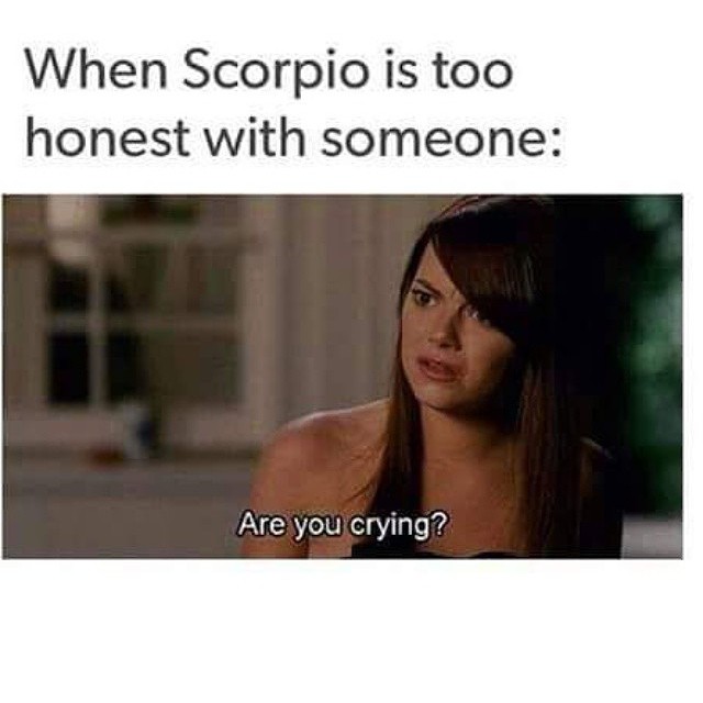 scorpio stare meme - When Scorpio is too honest with someone Are you crying?