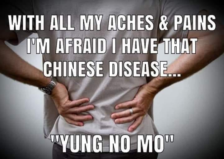 muscle - With All My Aches & Pains I'M Afraid I Have That Chinese Disease. "Yung No Mo"