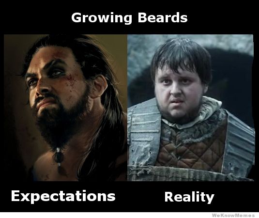 expectation vs reality game of thrones - Growing Beards Expectations Reality We Know Memes