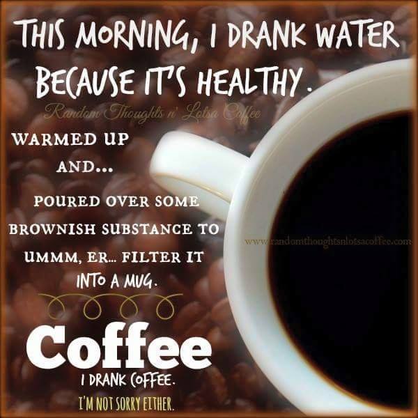 coffee cup - This Morning, I Drank Water Because It'S Healthy. Random Thouglis si Lotsa Warmed Up And... Poured Over Some Brownish Substance To Ummm, Er... Filter It Into A Mug. o oo Coffee I Drank Coffee I'M Not Sorry Either.