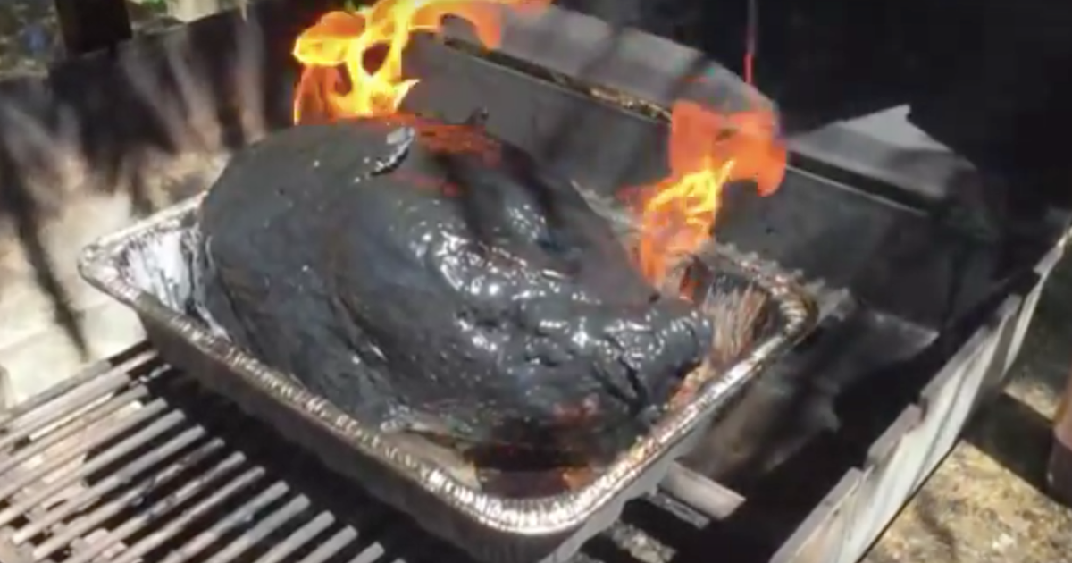 turkey on fire in oven