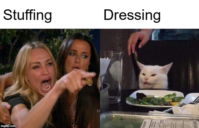 two women yelling at a cat - Stuffing Dressing imgflip.com