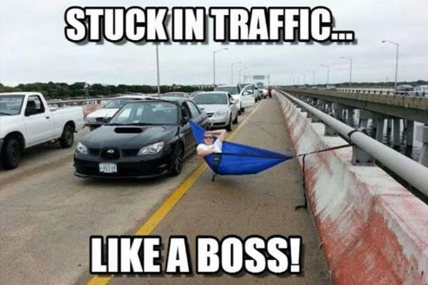 traffic meme - Stuck Intraffic... A Boss!