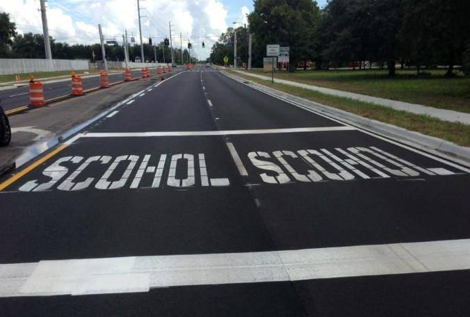 school road mistake