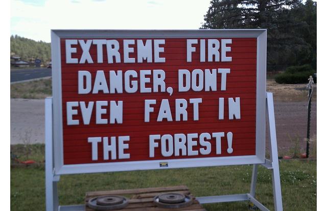 sign - Extreme Fire Danger, Dont Eyen Fart In | The Forest!